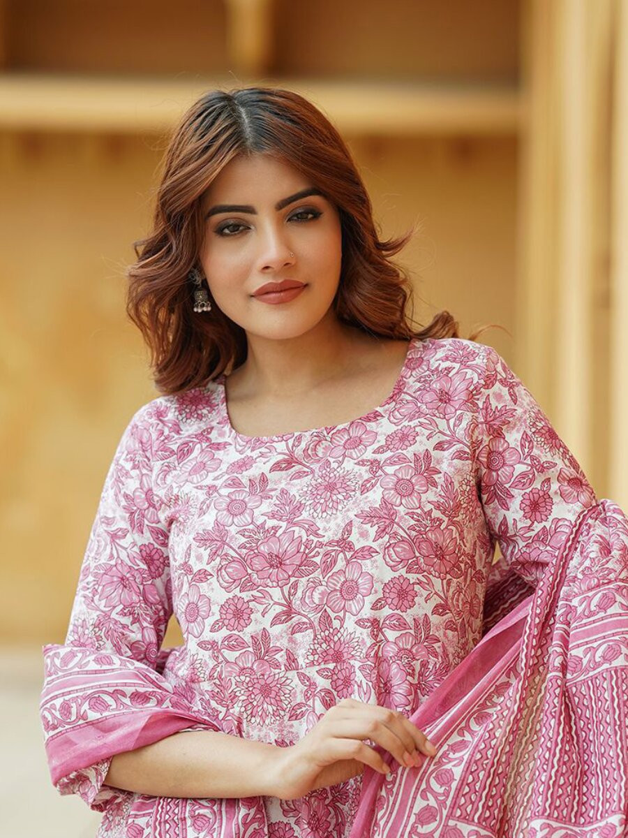 Pink Rayon Printed Wedding Party Festival Casual Ready Palazzo Pant Salwar Kameez