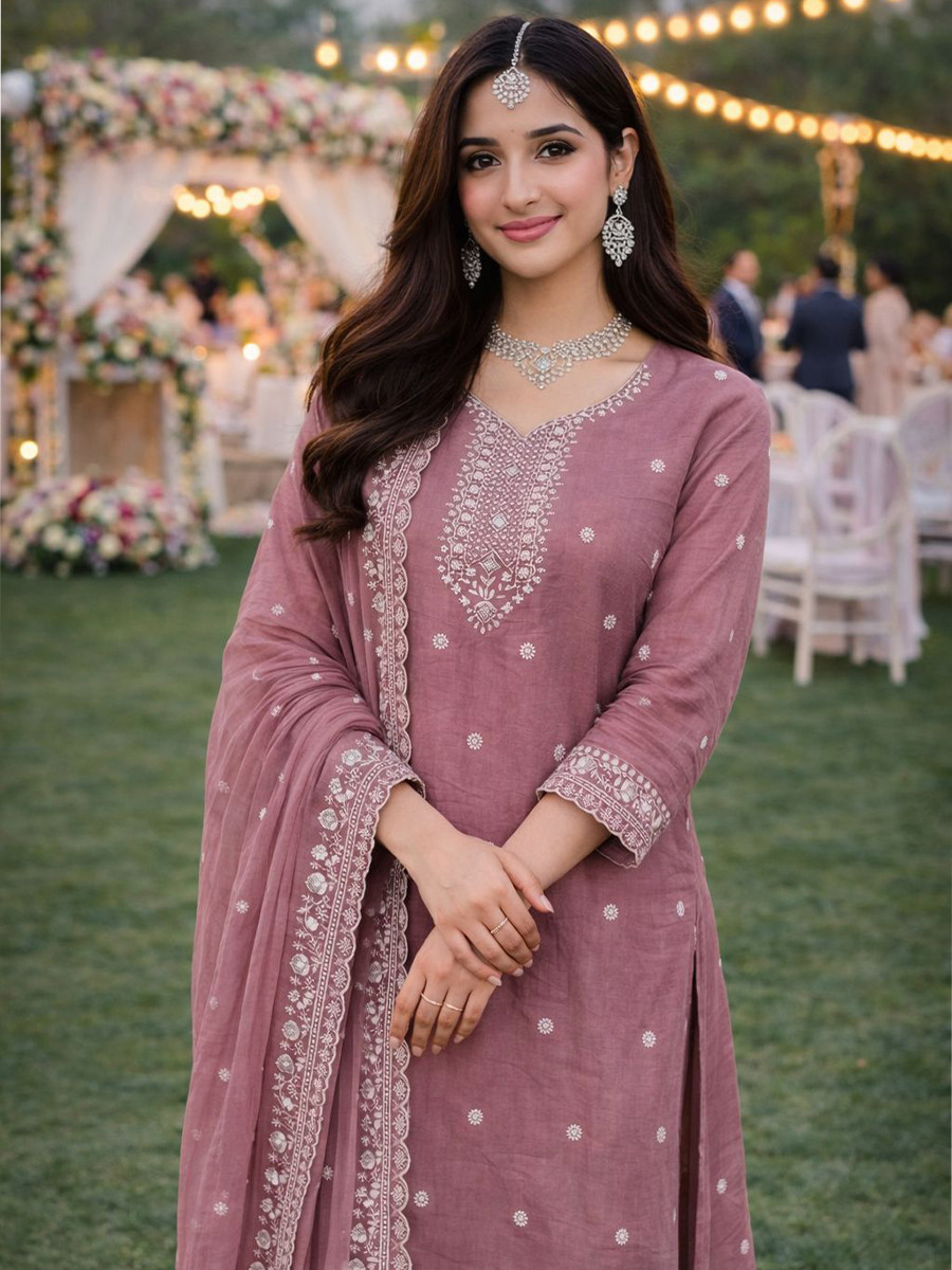 Pink Real Premium Gold Crush Silk Embroidery Sequins Party Wedding Festival Casual Ready Pant Salwar Kameez