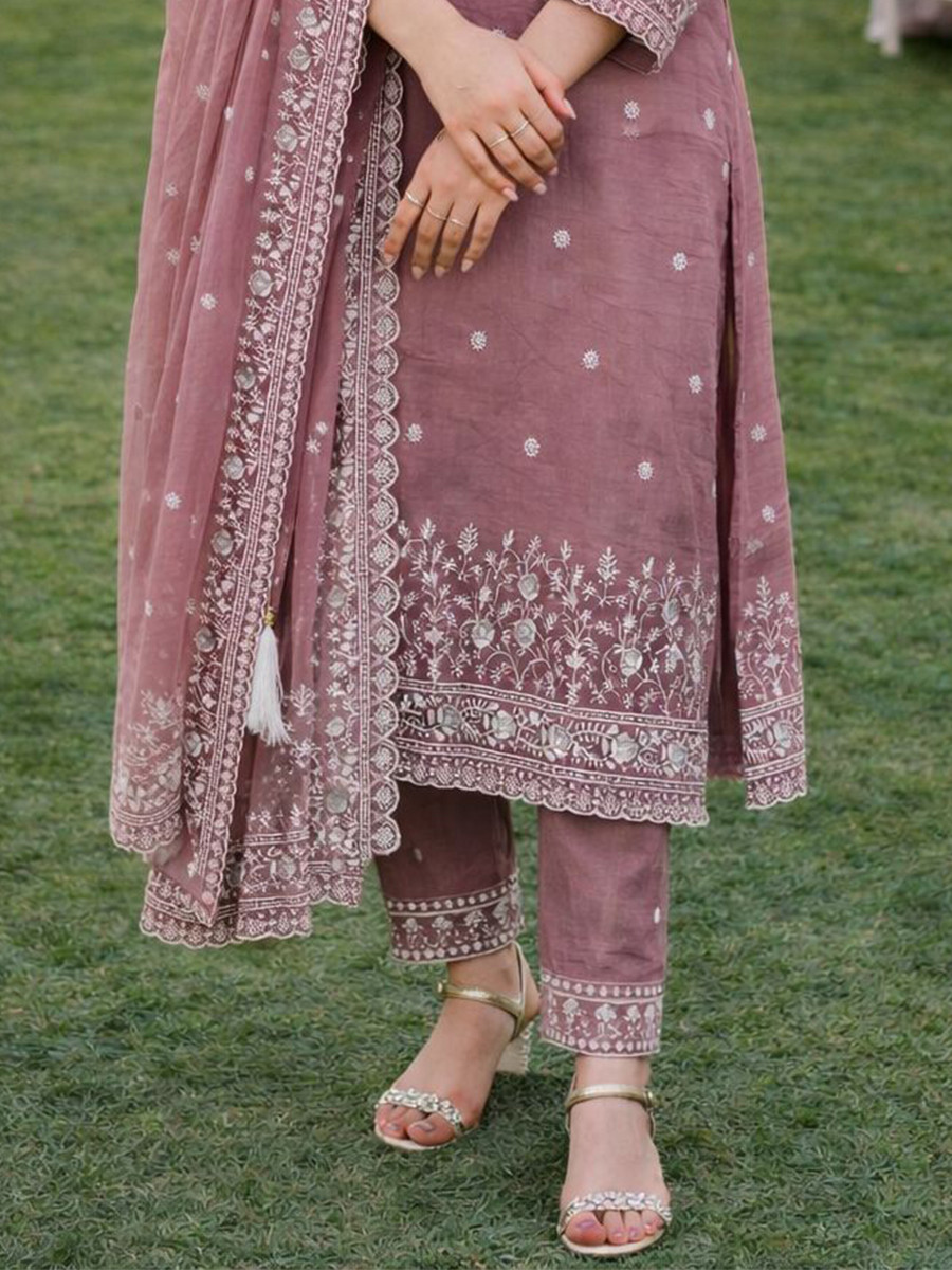 Pink Real Premium Gold Crush Silk Embroidery Sequins Party Wedding Festival Casual Ready Pant Salwar Kameez