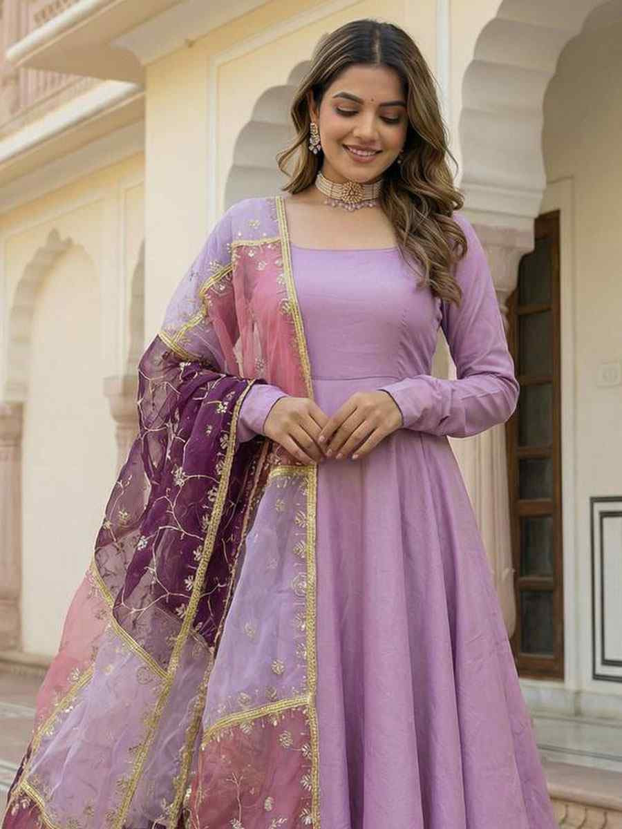 Pink Roman Simar Silk Plain Party Wedding Festival Casual Ready Anarkali Palazzo Pant Salwar Kameez