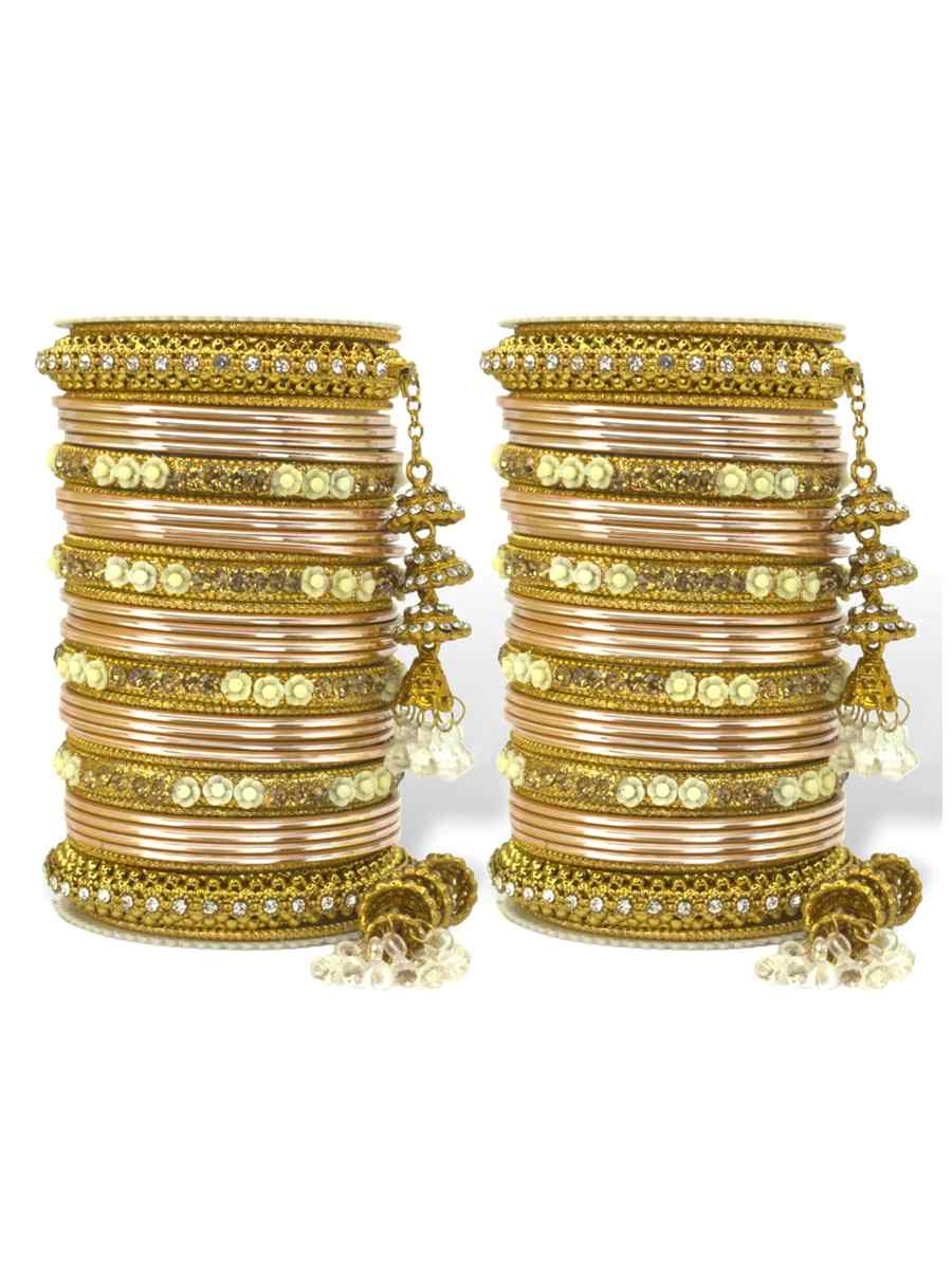 Pink Silk Aluminium Alloy Jhumki Festival Wear Kundan Bangles