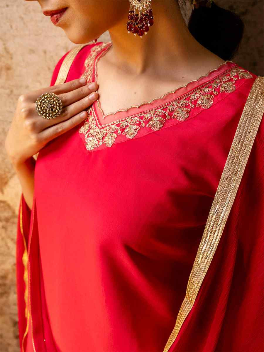 Pink Silk Blend Embroidery Party Wedding Festival Casual Ready Pant Salwar Kameez