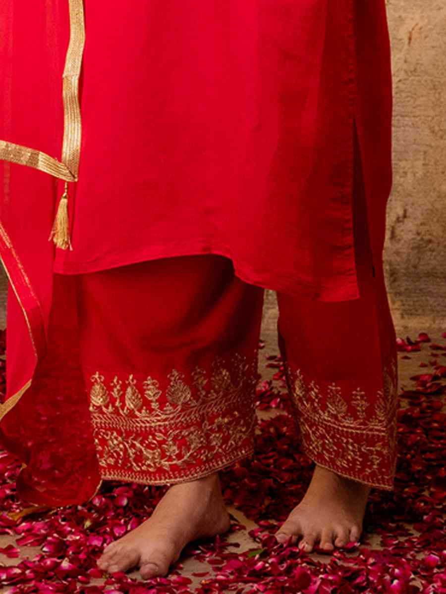 Pink Silk Blend Embroidery Party Wedding Festival Casual Ready Pant Salwar Kameez