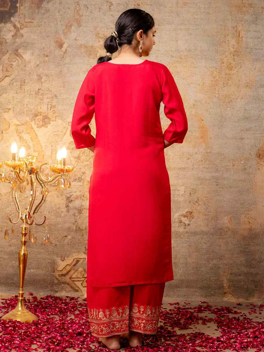 Pink Silk Blend Embroidery Party Wedding Festival Casual Ready Pant Salwar Kameez