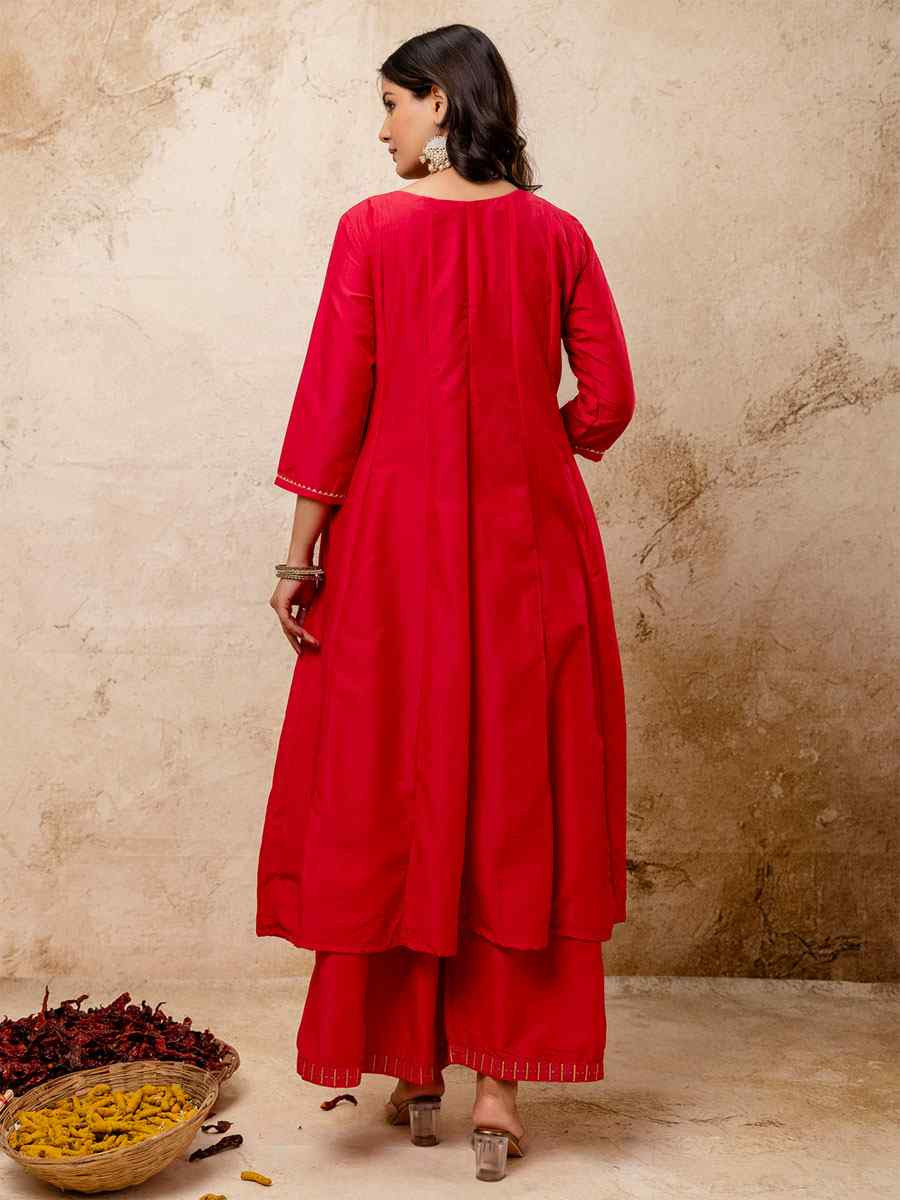 Pink Silk Blend Embroidery Party Wedding Festival Casual Ready Pant Salwar Kameez