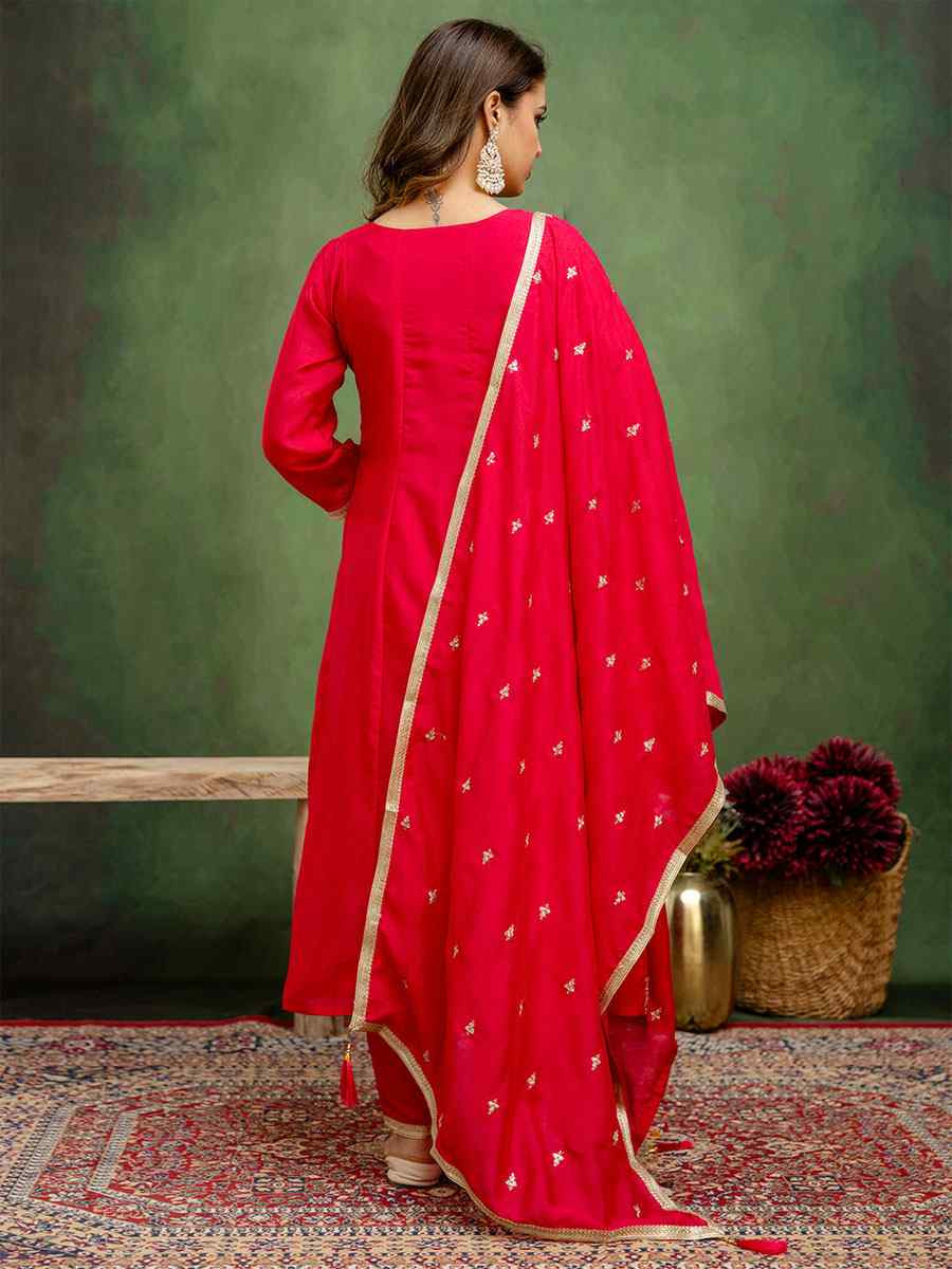 Pink Silk Blend Embroidery Party Wedding Festival Casual Ready Pant Salwar Kameez