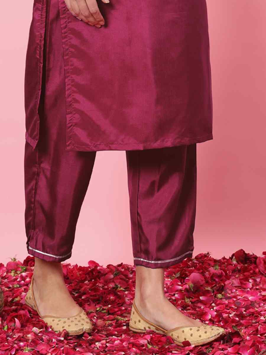 Pink Silk Blend Embroidery Party Wedding Festival Casual Ready Pant Salwar Kameez