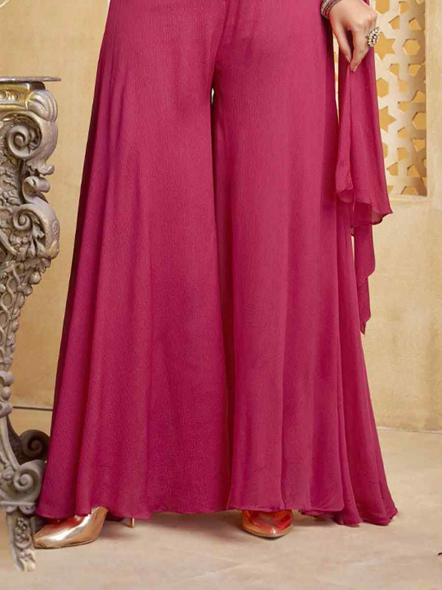 Pink Silk Embroidery Party Wedding Festival Casual Ready Palazzo Pant Salwar Kameez