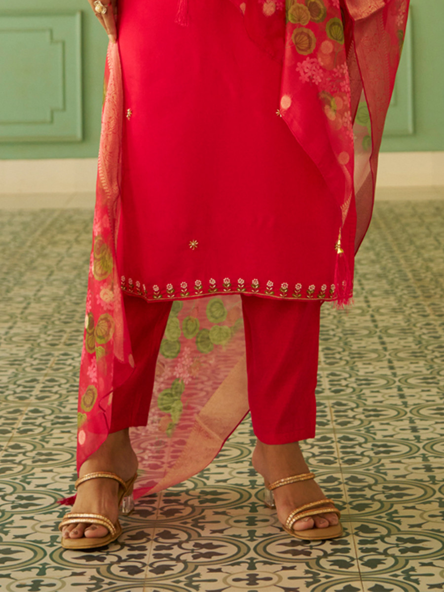 Pink Silk Embroidery Stone Printed Dupatta Party Wedding Festival Casual Ready Pant Salwar Kameez