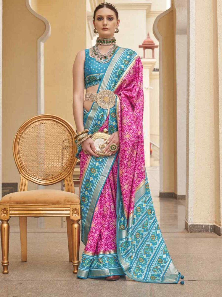 Pink Silk Handwoven Casual Festival Classic Style Saree