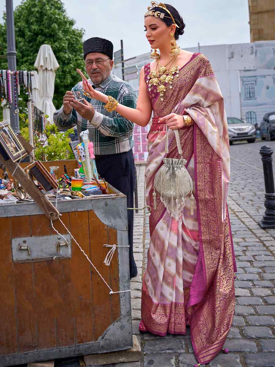 Pink Silk Handwoven Casual Festival Heavy Border Saree