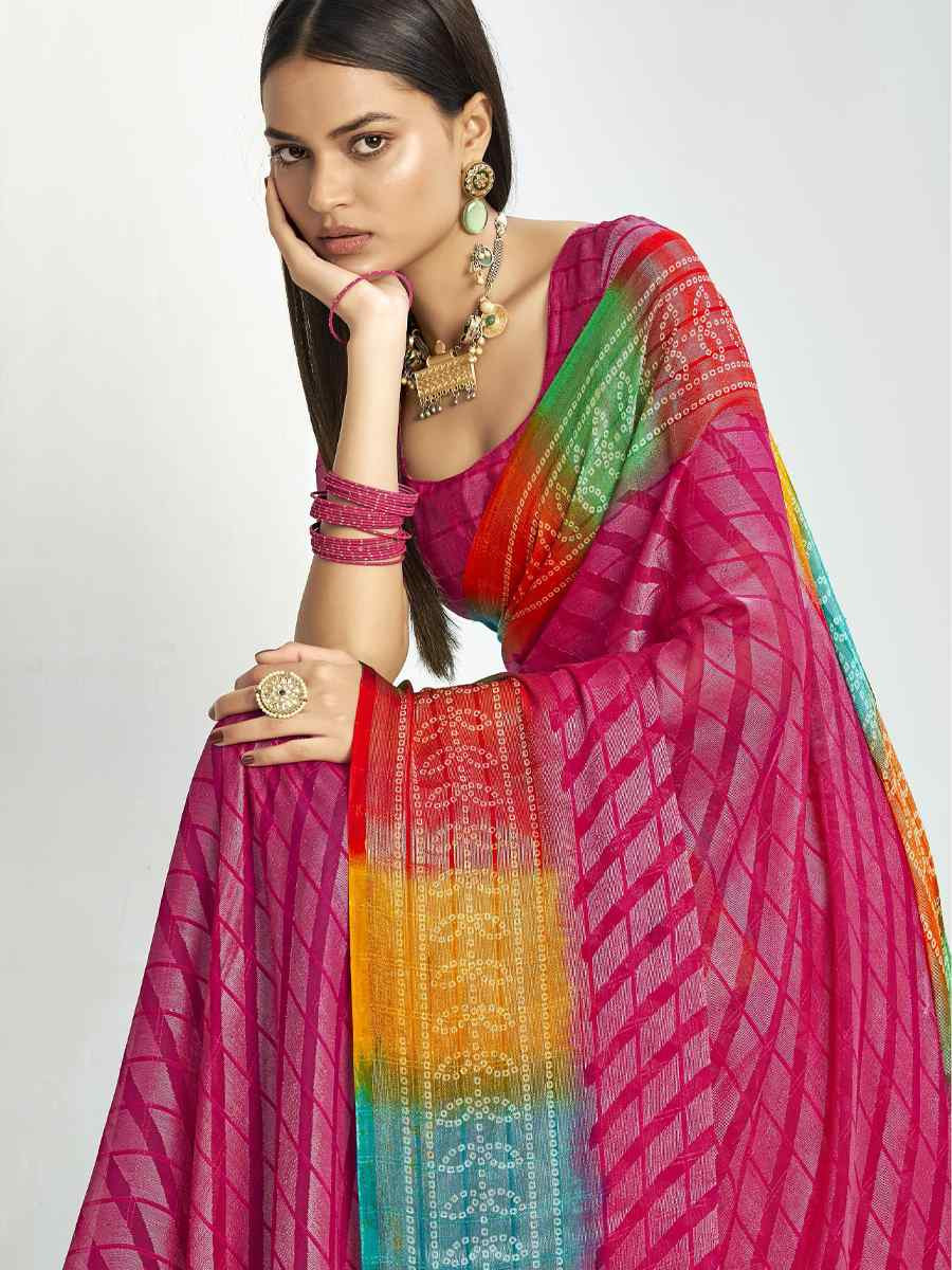 Pink Silk Handwoven Festival Wedding Fancy Heavy Border Saree