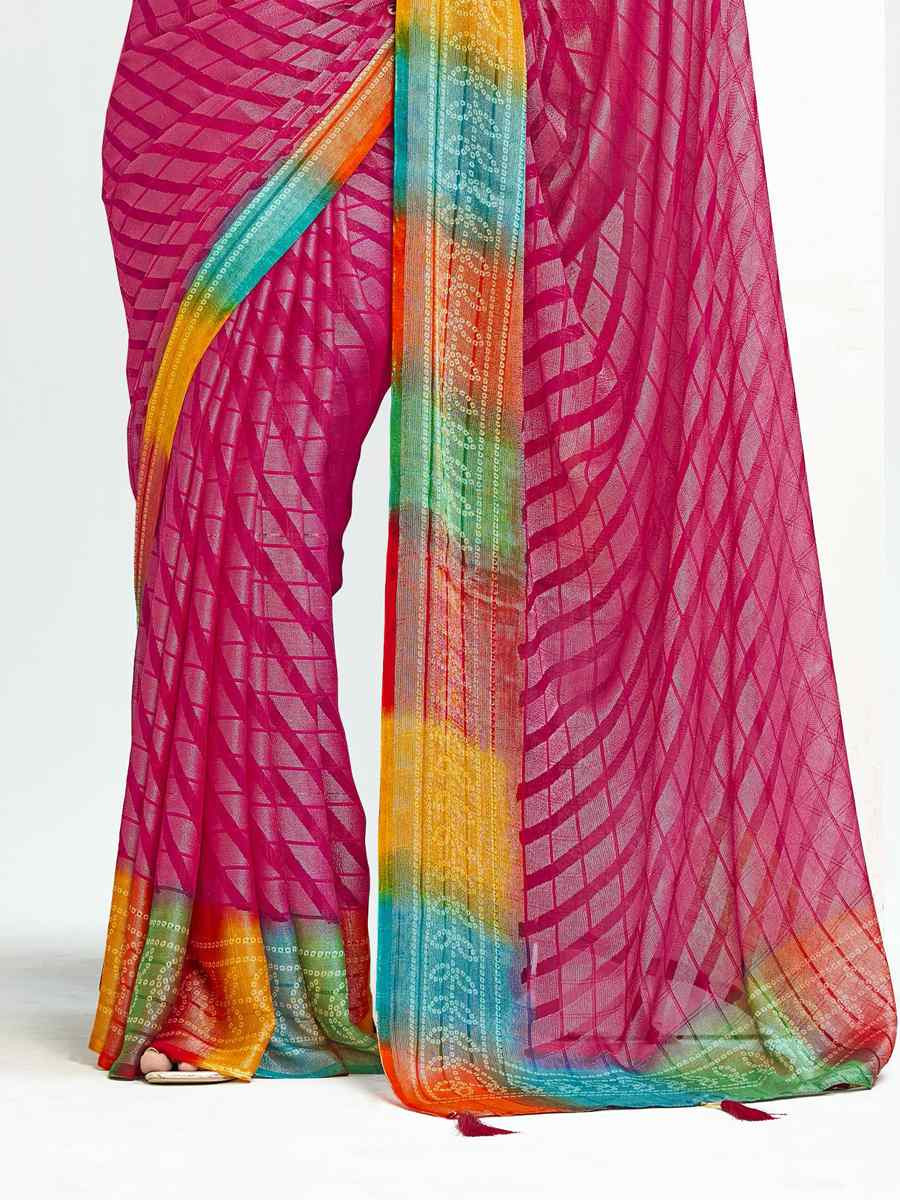 Pink Silk Handwoven Festival Wedding Fancy Heavy Border Saree