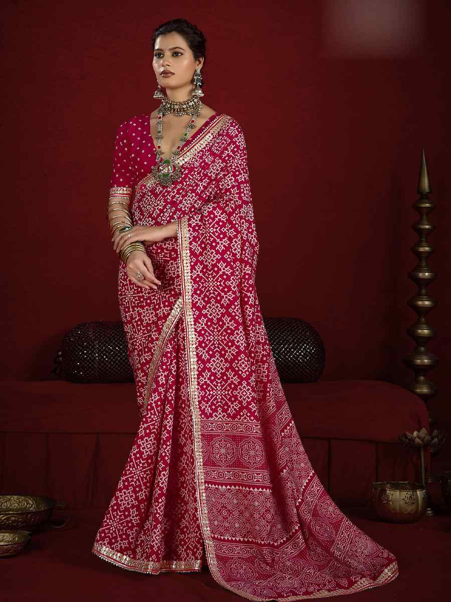 Pink Silk Handwoven Festival Wedding Fancy Heavy Border Saree