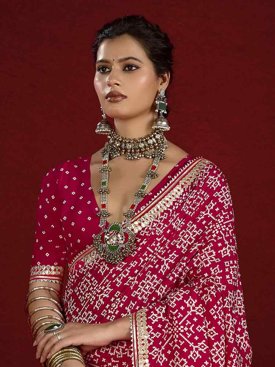 Pink Silk Handwoven Festival Wedding Fancy Heavy Border Saree