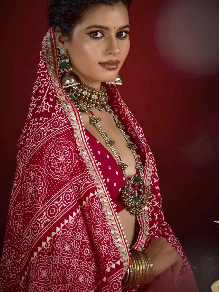 Pink Silk Handwoven Festival Wedding Fancy Heavy Border Saree