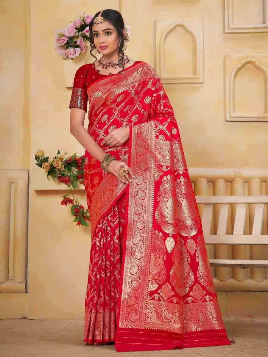 Pink Silk Handwoven Festival Wedding Fancy Heavy Border Saree