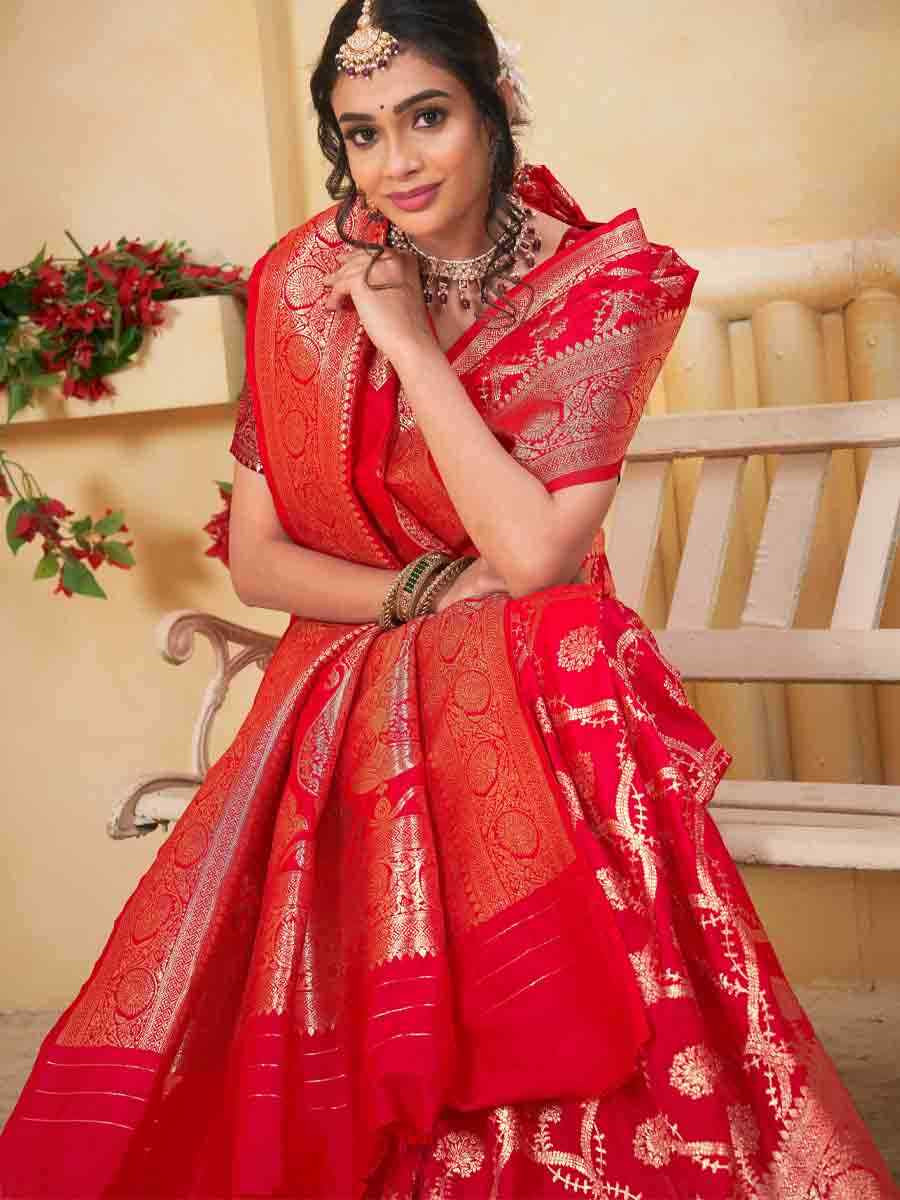 Pink Silk Handwoven Festival Wedding Fancy Heavy Border Saree