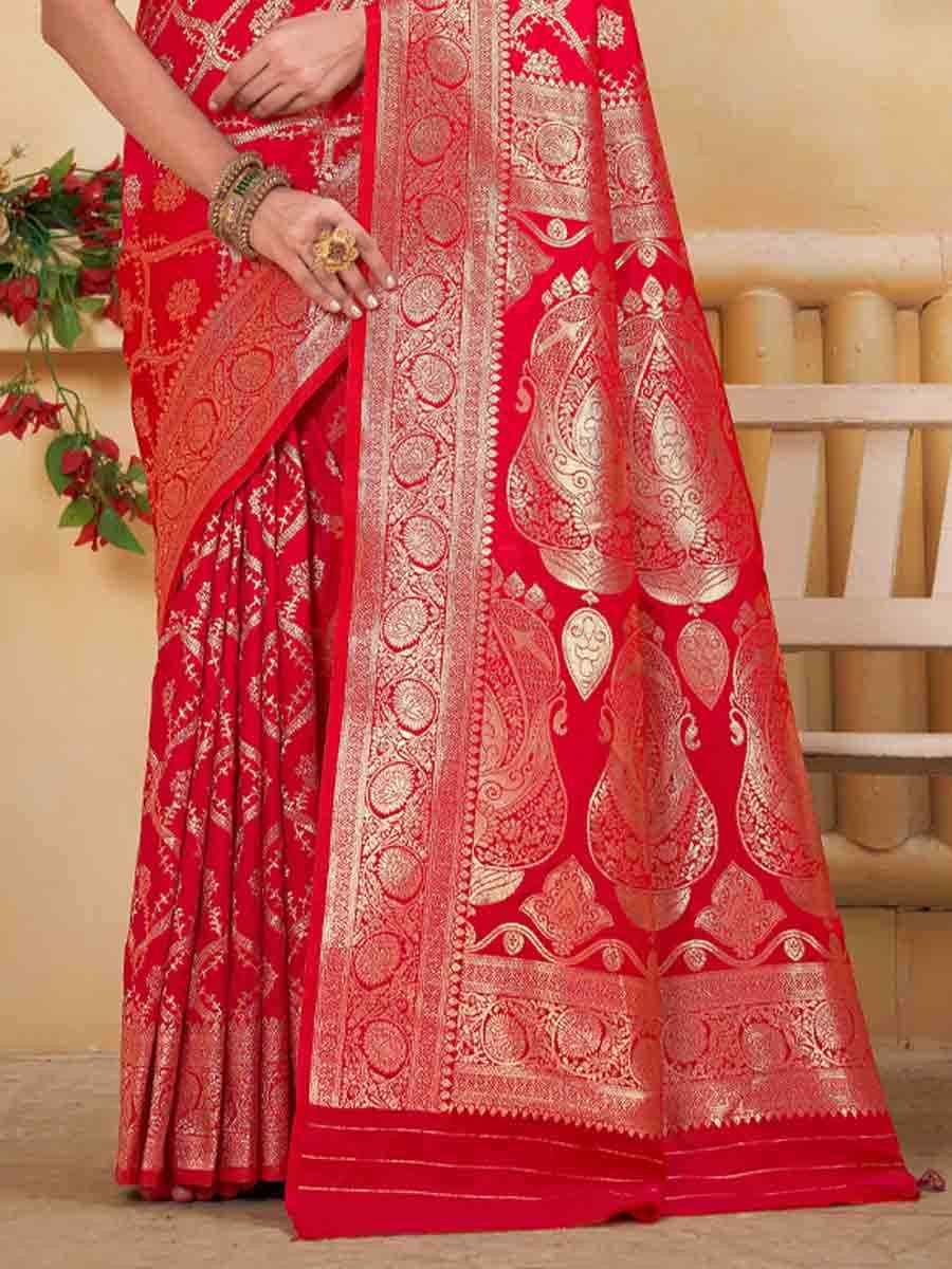 Pink Silk Handwoven Festival Wedding Fancy Heavy Border Saree