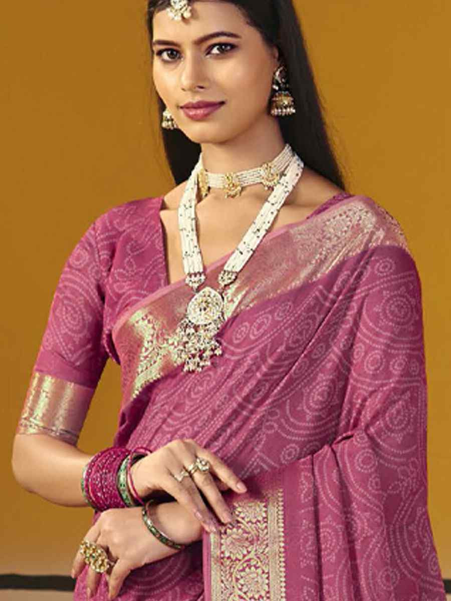 Pink Silk Printed Handwoven Casual Reception Festival Wedding Fancy Classic Style Sarees