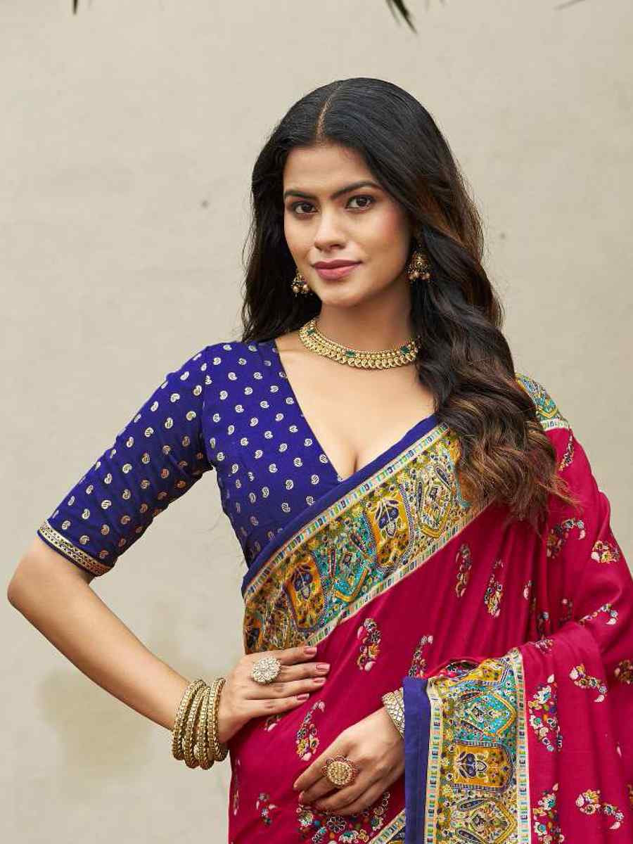 Pink Silk Printed Handwoven Traditional Bridal Reception Festival Wedding Fancy Classic Style Sarees