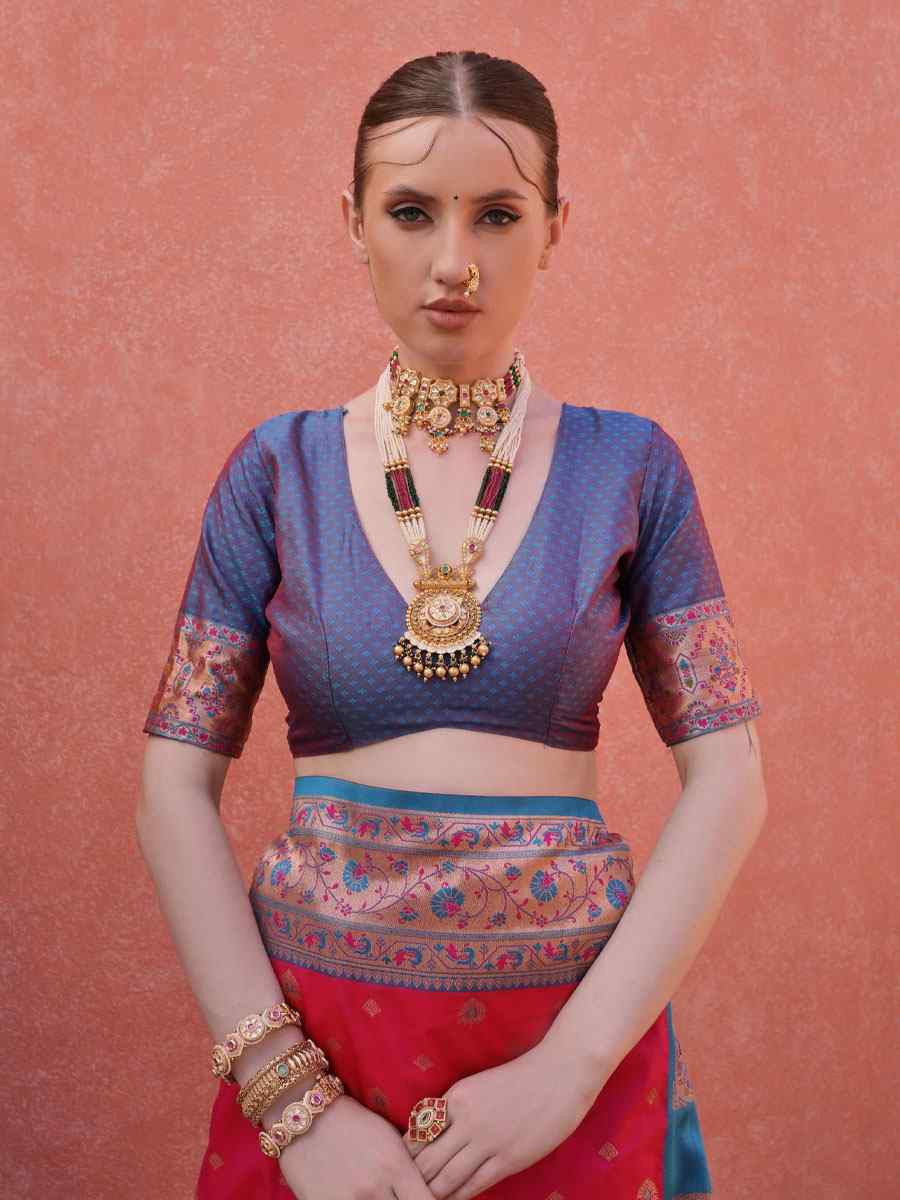 Pink Soft Banarasi Silk Handwoven Casual Reception Festival Wedding Fancy Heavy Border Saree