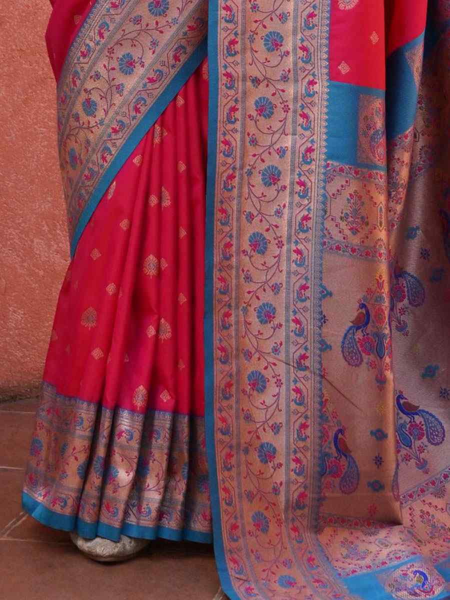 Pink Soft Banarasi Silk Handwoven Casual Reception Festival Wedding Fancy Heavy Border Saree