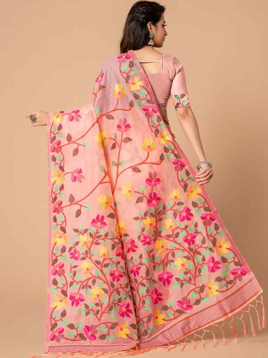 Pink Soft Cotton Printed Festival Wedding Fancy Casual Contemporary Saree