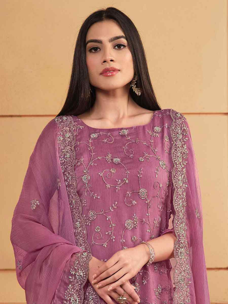 Pink Soft Organza Embroidered Festival Wedding Pant Salwar Kameez