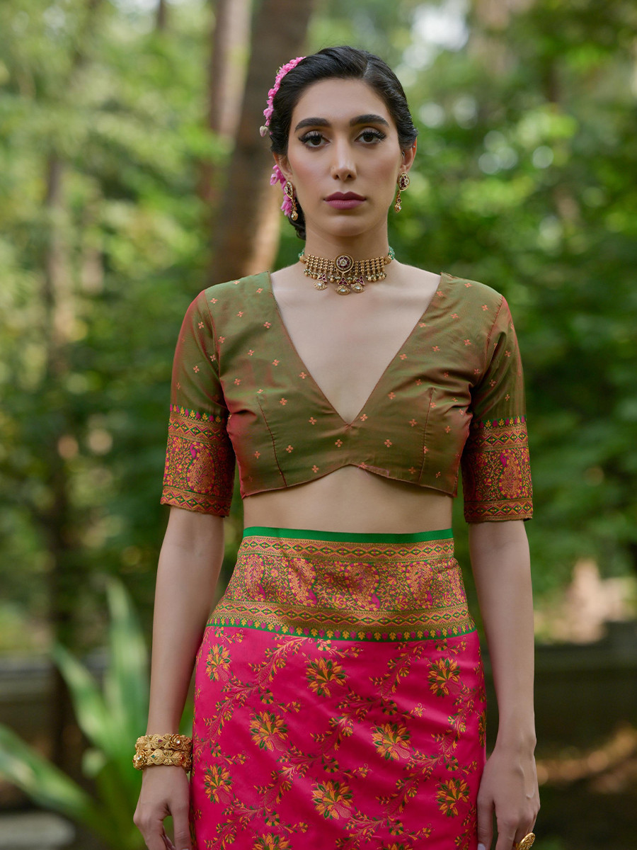 Pink Soft Pashmina Silk Zari Handwoven Casual Reception Festival Wedding Fancy Classic Heavy Border Sarees