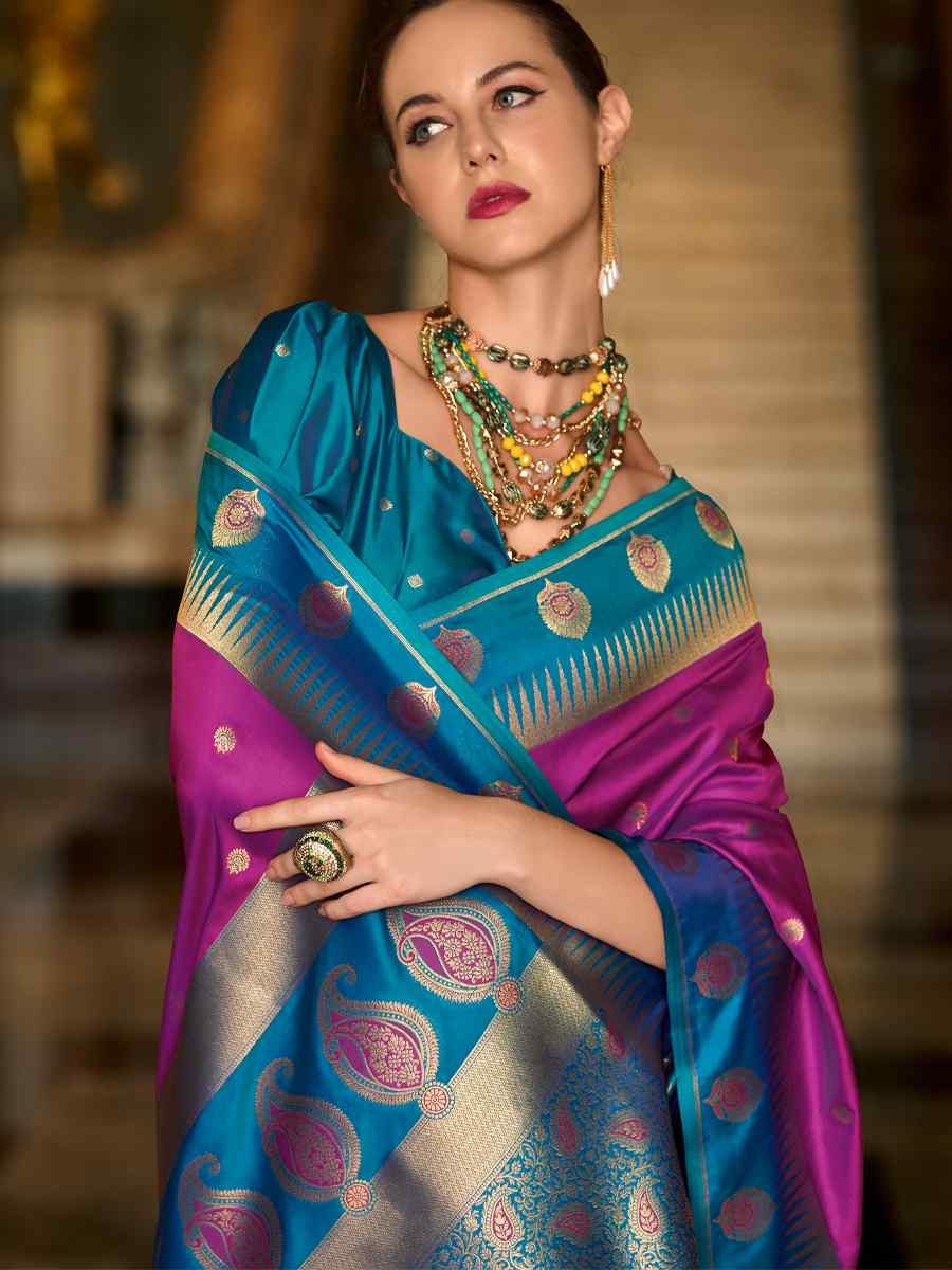 Pink Soft Silk Handwoven Festival Wedding Fancy Heavy Border Saree