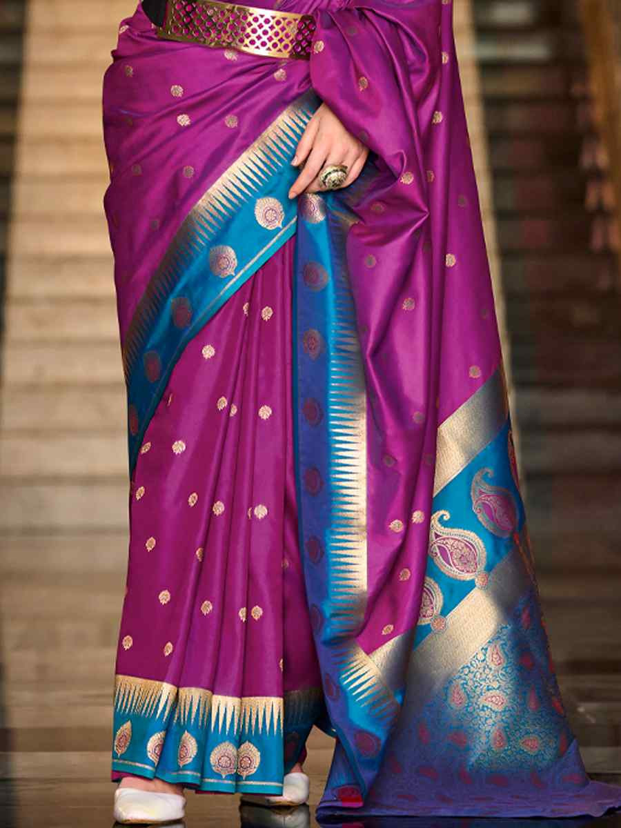 Pink Soft Silk Handwoven Festival Wedding Fancy Heavy Border Saree