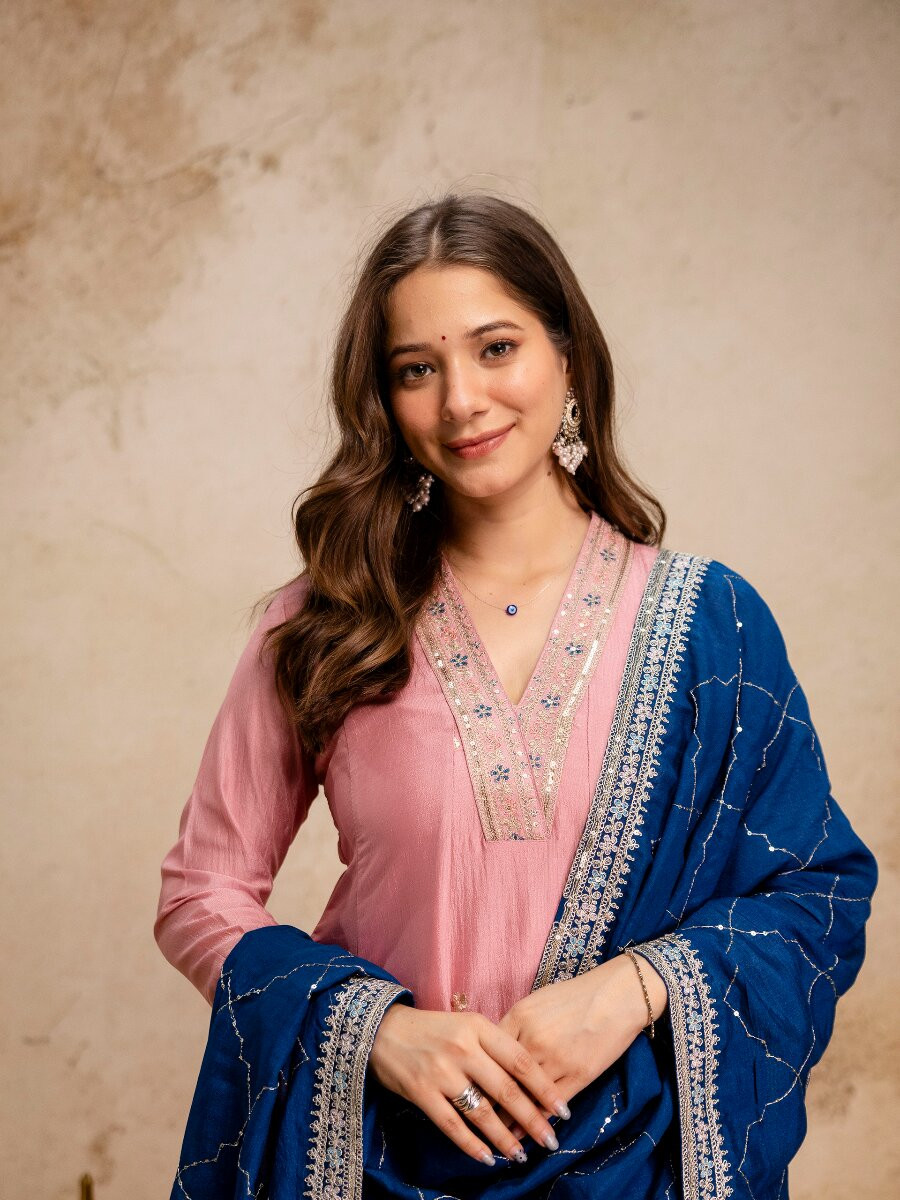 Pink Vichitra Silk Embroidery Wedding Party Festival Casual Ready Palazzo Pant Salwar Kameez