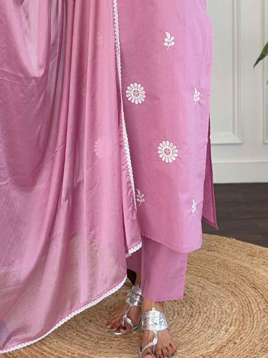 Pink Viscose Embroidery Party Wedding Festival Casual Ready Pant Salwar Kameez