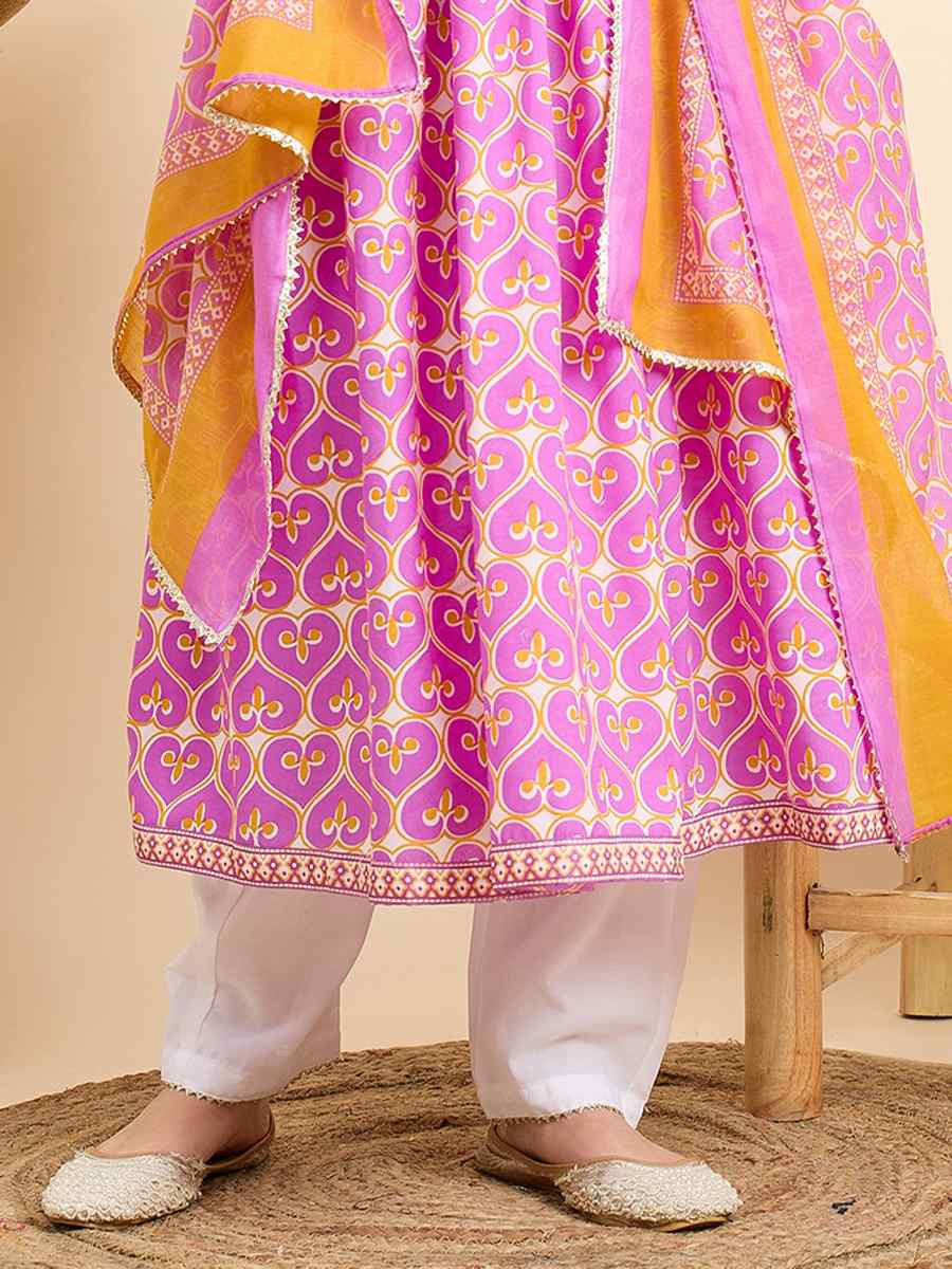 Pink Viscose Printed Festival Casual Ready Pant Salwar Kameez