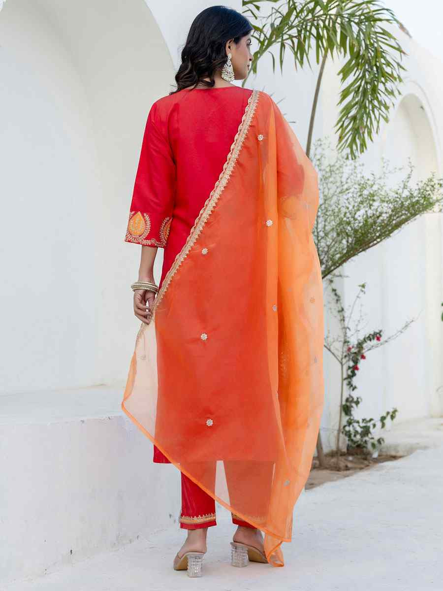 Pink Viscose Rayon Embroidery Party Wedding Festival Casual Ready Pant Salwar Kameez