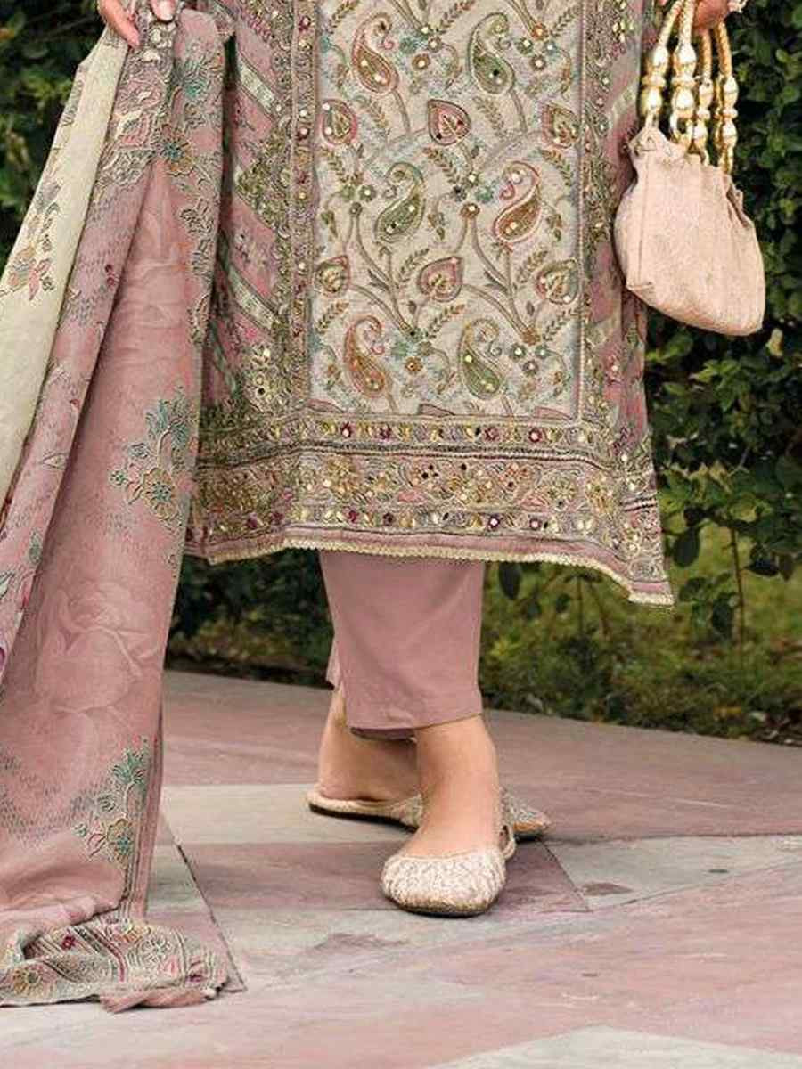Pink Viscouse Embroidered Festival Wedding Pant Salwar Kameez