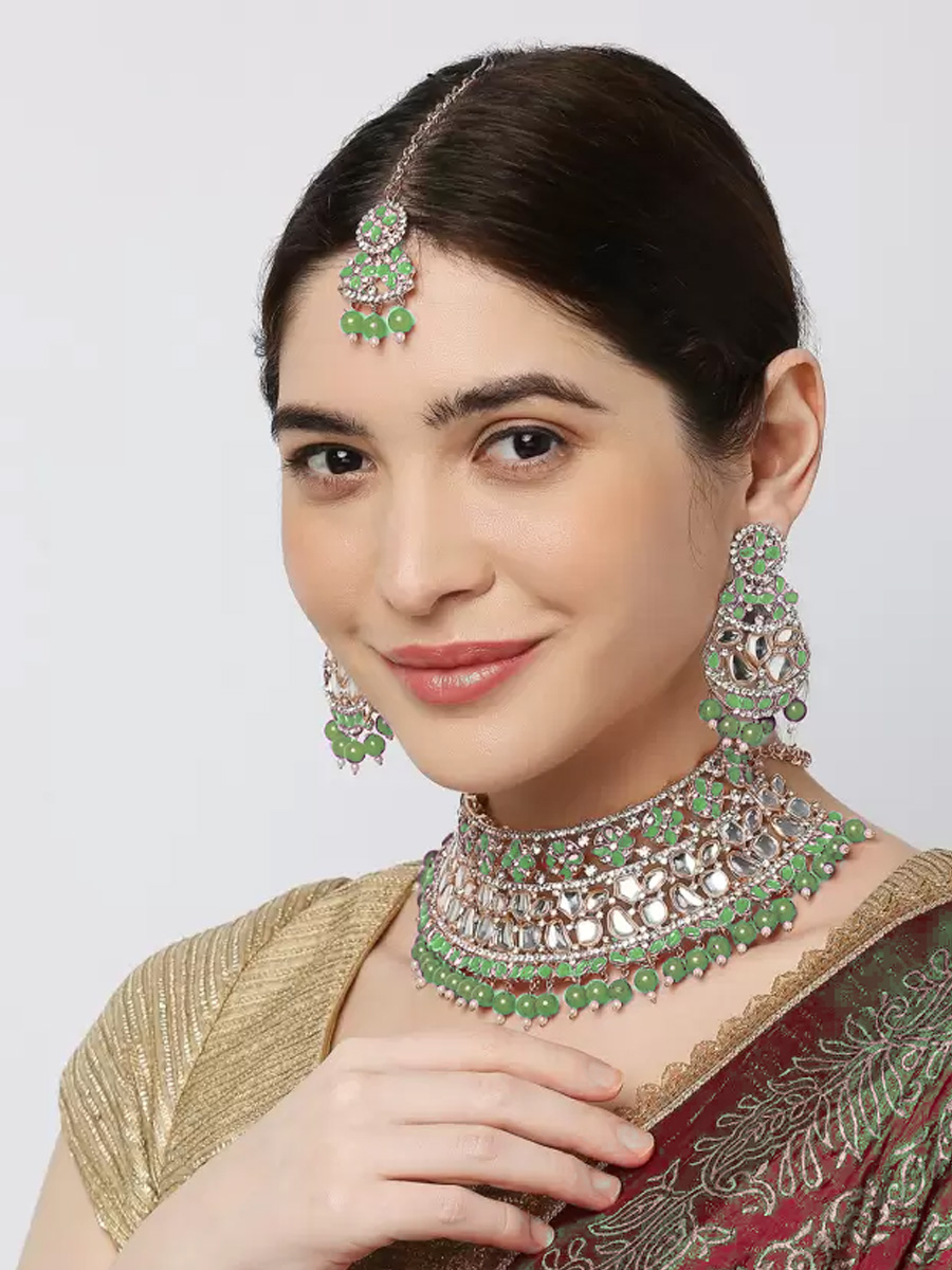 Pista Alloy Festival Wear Kundan Necklace