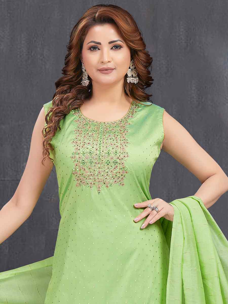 Pista Art Silk Jacquard Embroidered Festival Casual Pant Salwar Kameez