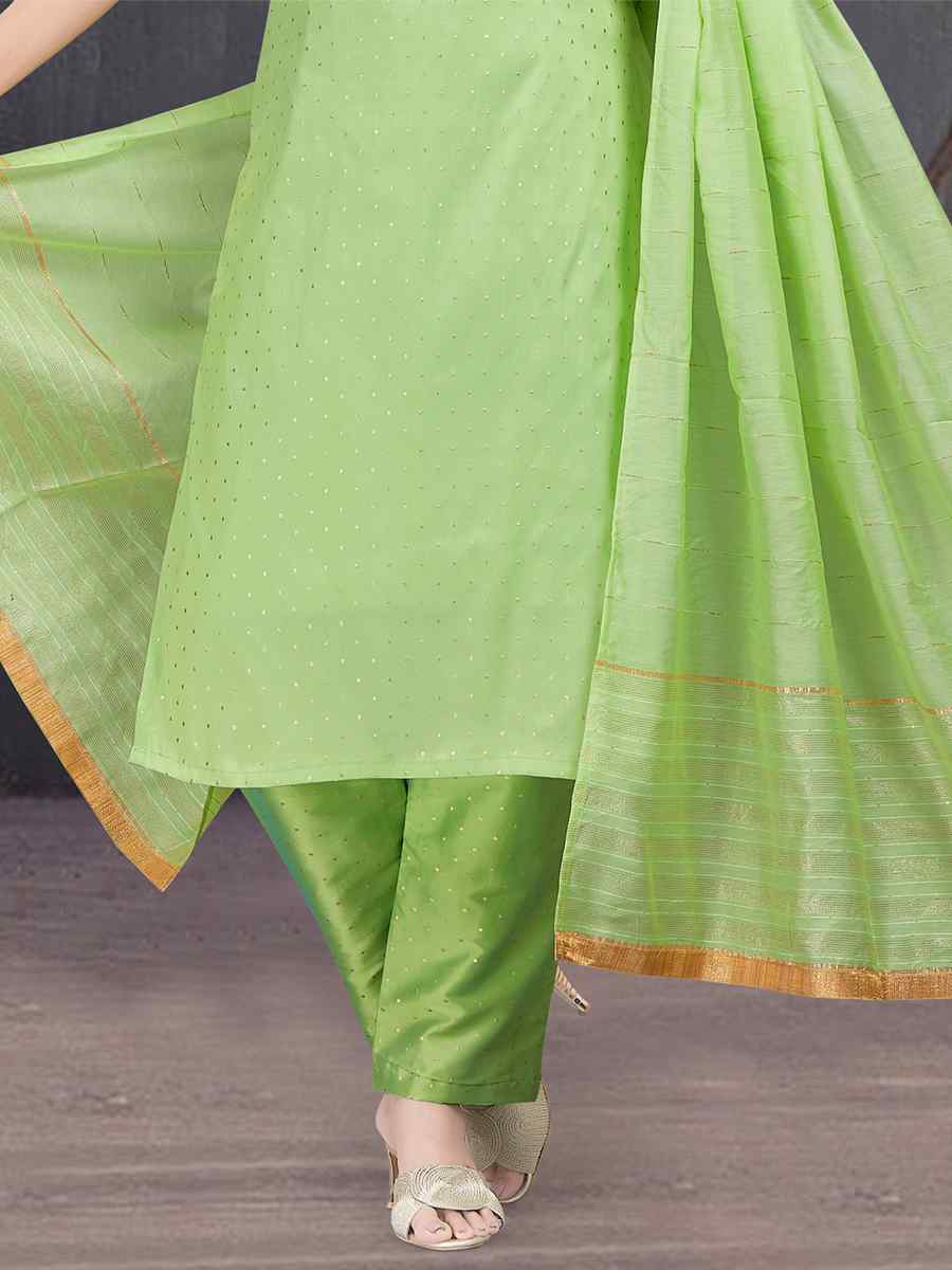 Pista Art Silk Jacquard Embroidered Festival Casual Pant Salwar Kameez