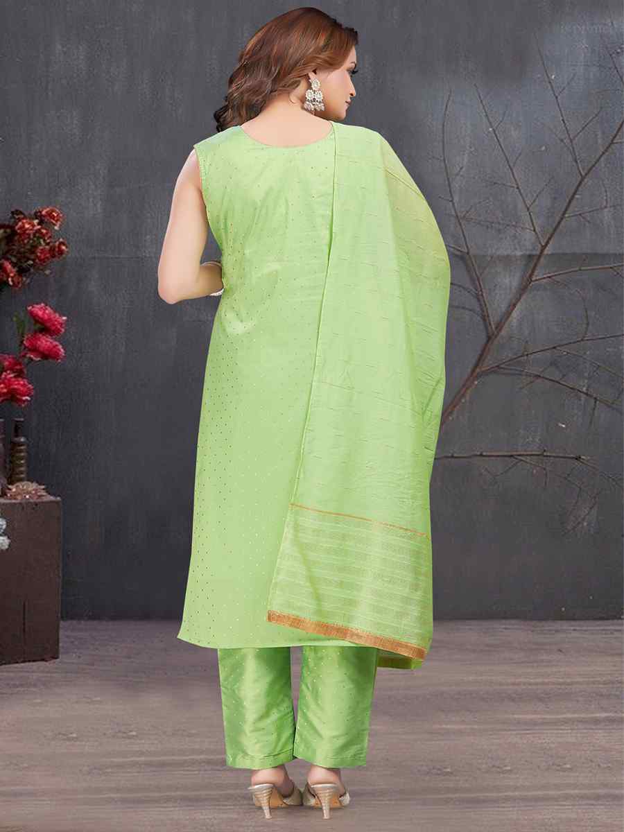 Pista Art Silk Jacquard Embroidered Festival Casual Pant Salwar Kameez