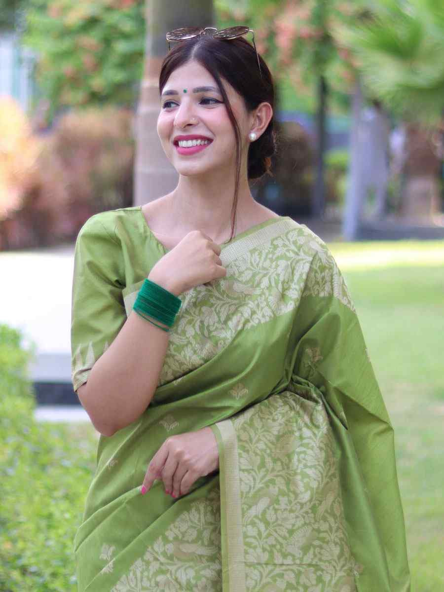 Pista Banglori Handloom Raw Silk Handwoven Casual Reception Festival Wedding Fancy Classic Style Sarees