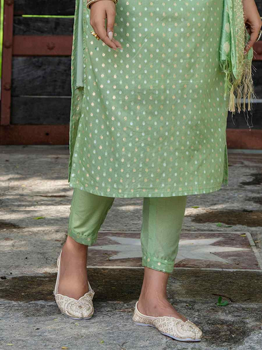 Pista Chanderi Silk Embroidery Party Wedding Festival Casual Ready Pant Salwar Kameez