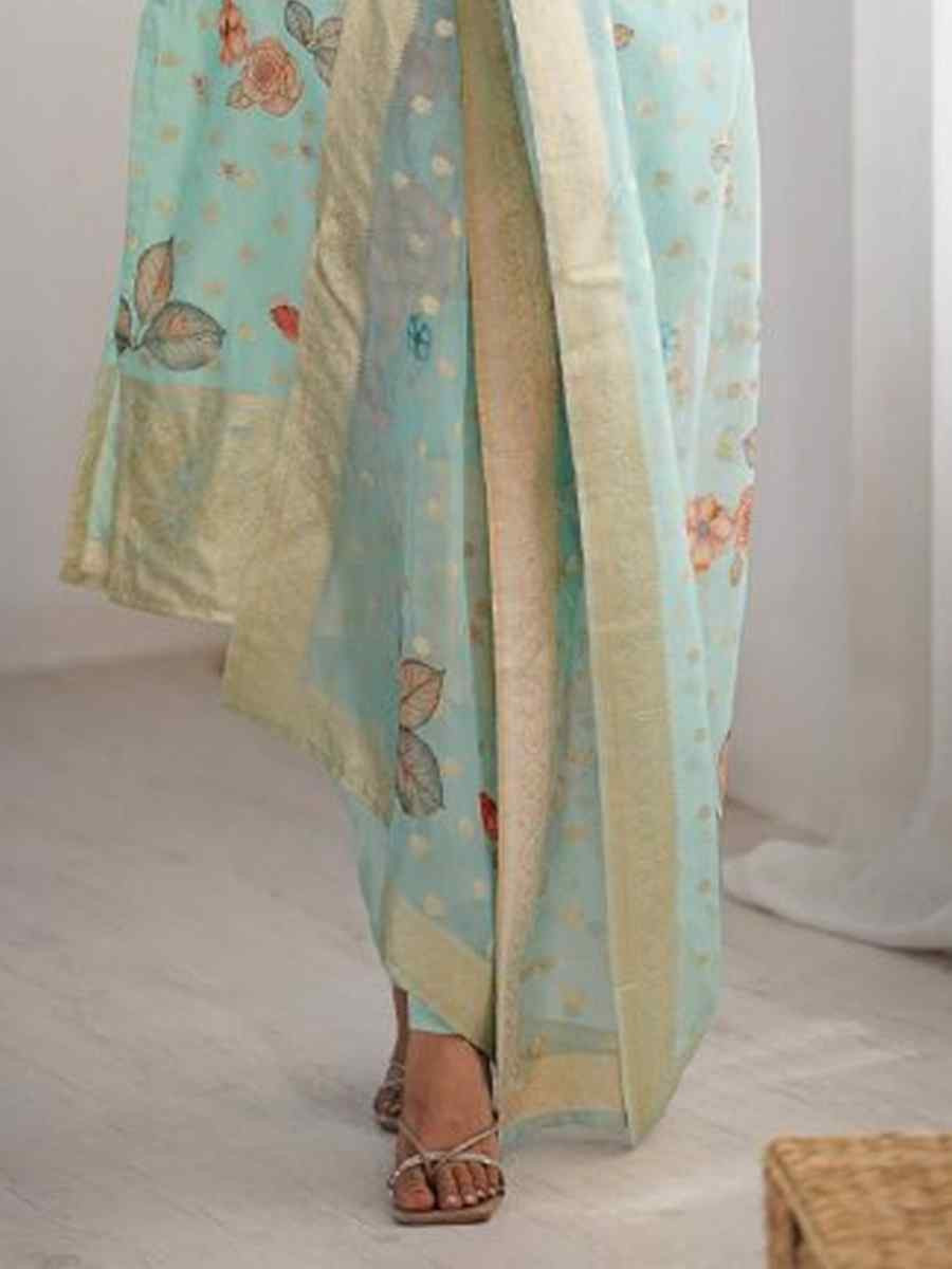 Pista Chanderi Silk Printed Festival Casual Ready Pant Salwar Kameez