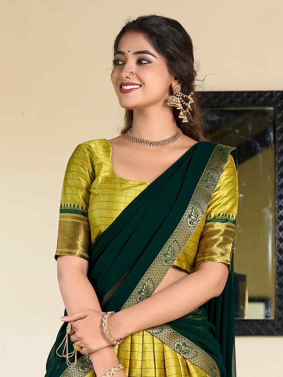Pista Cotton Silk Handwoven Reception Wedding Lehenga Choli