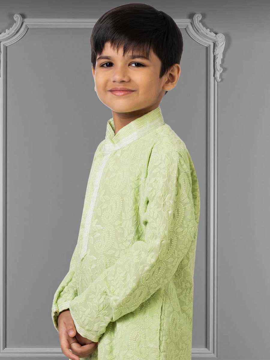 Pista Georgette Embroidered Festival Kurta Pyjama Boys Wear