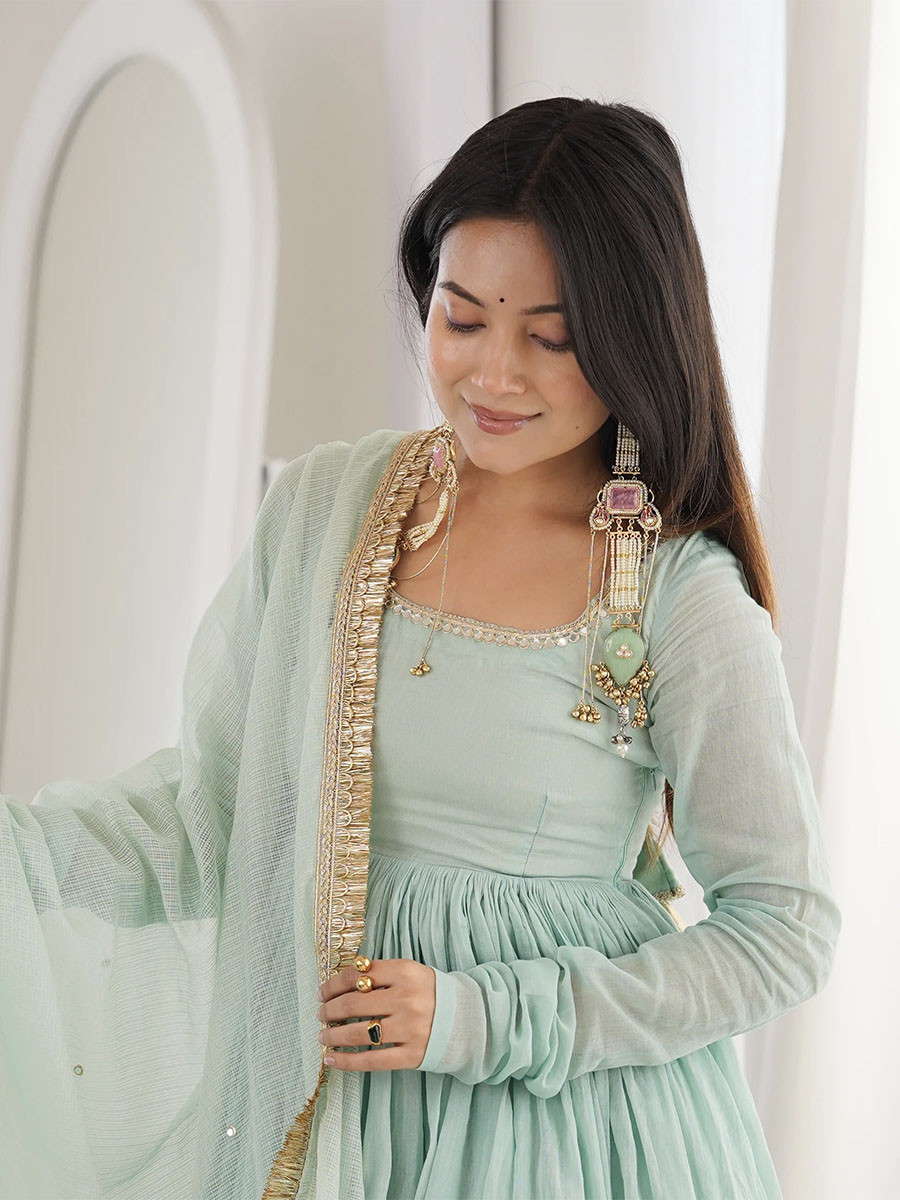 Pista Georgette Embroidery Zari Lace Wedding Party Festival Casual Ready Anarkali Palazzo Pant Salwar Kameez