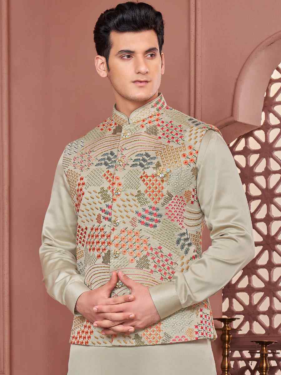 Pista Green Art Banarasi Silk Woven Festival Wedding Kurta
