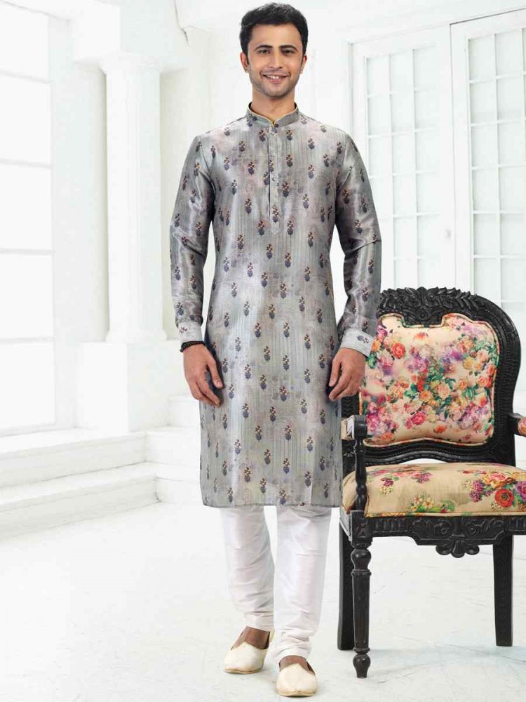 Pista Green Banarasi Silk Woven Festival Party Kurta