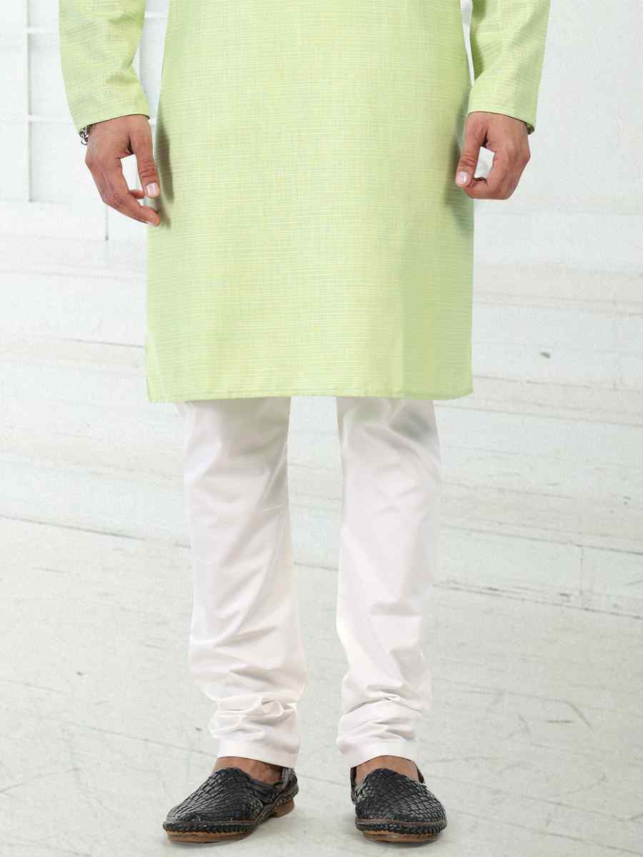 Pista Green Premium Linen Cotton Woven Festival Wedding Kurta
